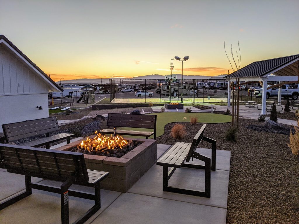 Recreational areas at Southern Utah RV Resort near St. George, Utah.